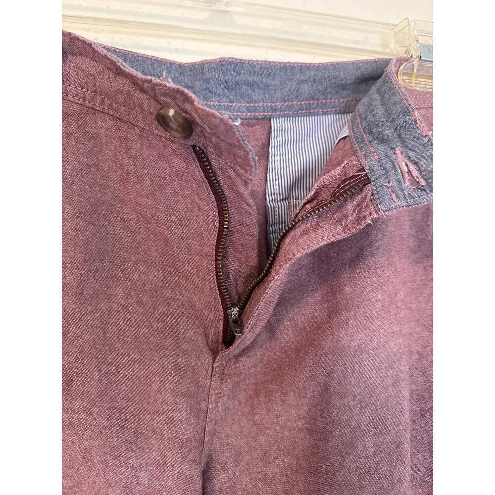 14th and Union Men’s Slim Fit 100% Cotton Shorts Red Oxblood Size 36 Resortwear
